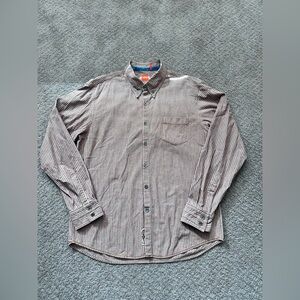 BOSS Hugo Boss Button Down Pocket Shirt Striped Orange Grey - Size XXL